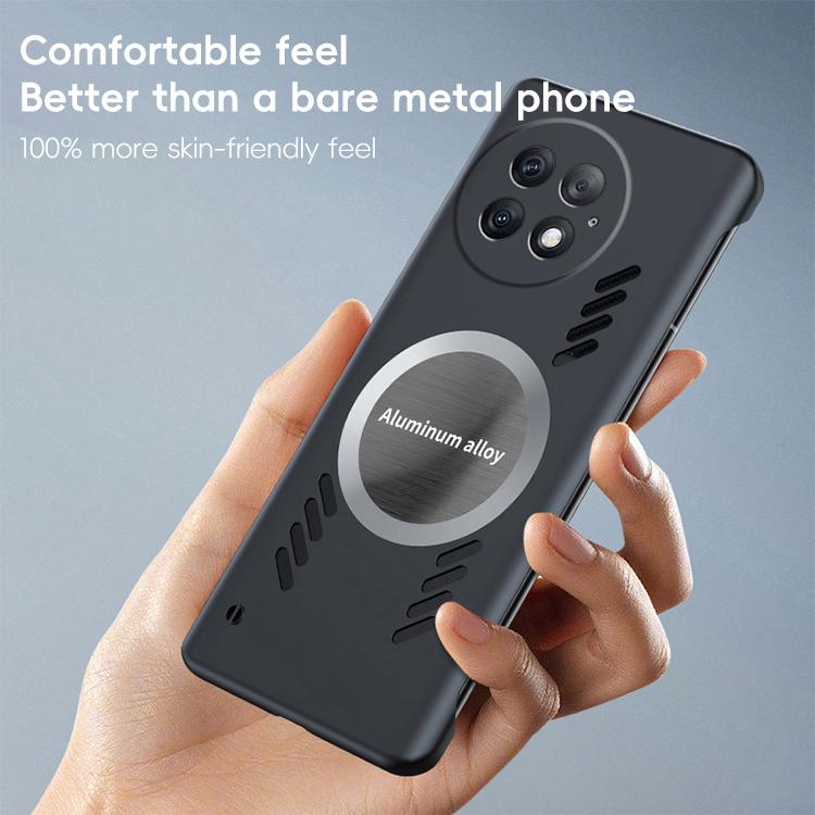 For OnePlus 13 All-inclusive Lens Frameless Graphene Cooling Phone Case(Navy Blue) by buy2fix