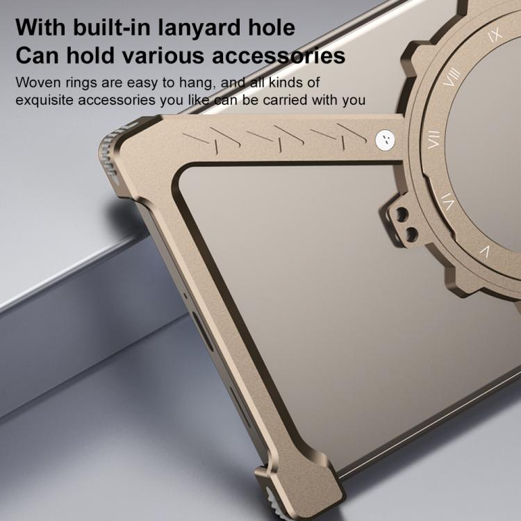 For Samsung Galaxy S25 Ultra 5G Z-shaped Frameless Metal 360 Holder MagSafe Phone Case(Space Silver) - Galaxy S25 Ultra 5G Cases by buy2fix | Online Shopping UK | buy2fix