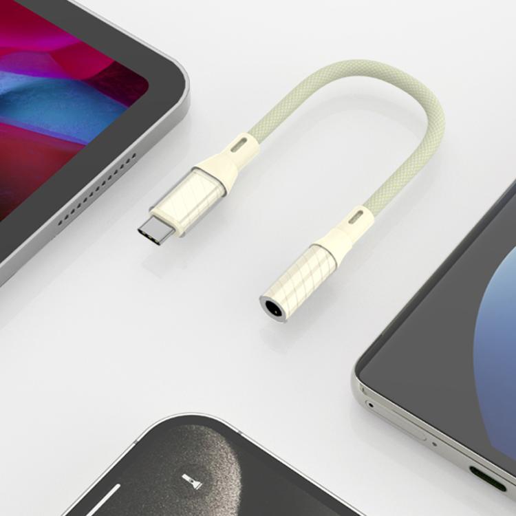 09U-JT Type-C to 3.5mm Earphone Audio Adapter(Apricot) - Audio Adapter by buy2fix | Online Shopping UK | buy2fix