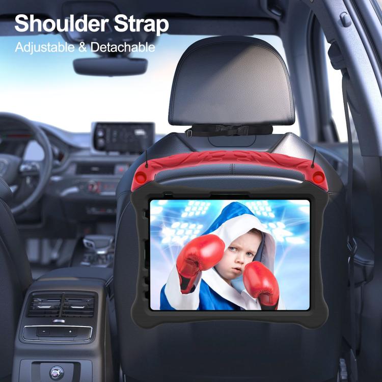 For iPad Pro 11 2022 / 2021 / 2020 Boxing Series Kickstand EVA Shockproof Tablet Case with Shoulder Strap(Black Red) - iPad Pro 11 (2022/2021) Cases by buy2fix | Online Shopping UK | buy2fix