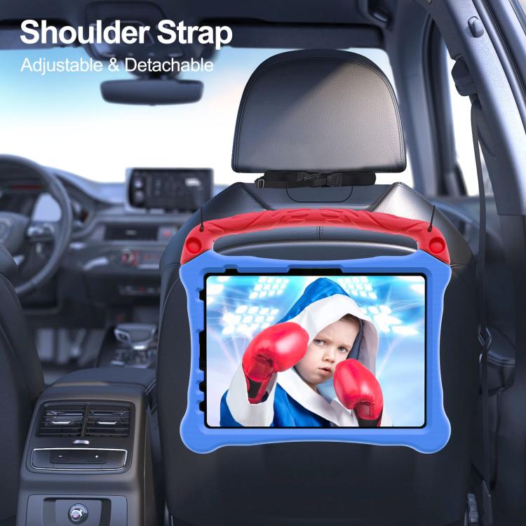 For iPad Air 11 2024 / 2025 Boxing Series Kickstand EVA Shockproof Tablet Case with Shoulder Strap(Blue Red) - iPad Air 11 2025 / 2024 Cases by buy2fix | Online Shopping UK | buy2fix
