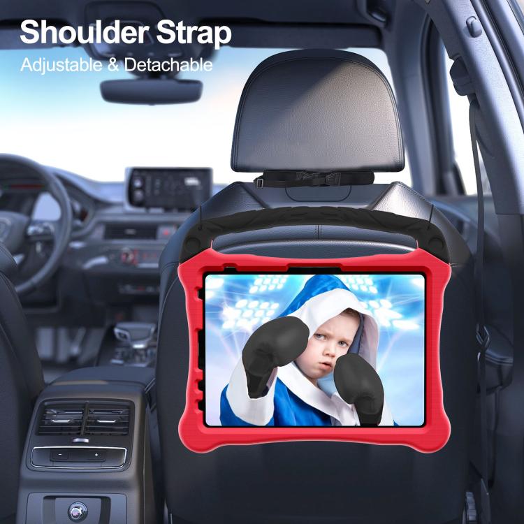 For iPad Pro 11 2024 Boxing Series Kickstand EVA Shockproof Tablet Case with Shoulder Strap(Red Black) - iPad Pro 11 2024 Cases by buy2fix | Online Shopping UK | buy2fix