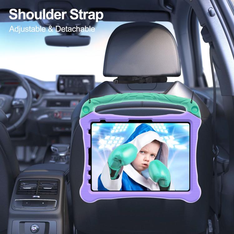 For iPad 2025 / 2022 Boxing Series Kickstand EVA Shockproof Tablet Case with Shoulder Strap(Purple Mint) - iPad 2025 / 2022 Cases by buy2fix | Online Shopping UK | buy2fix
