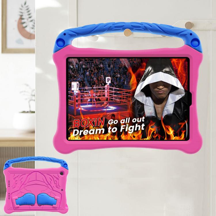 For iPad 10.2 2021 / 2020 / 2019 Boxing Series Kickstand EVA Shockproof Tablet Case with Shoulder Strap(Rose Red Blue) - iPad 10.2 Cases by buy2fix | Online Shopping UK | buy2fix