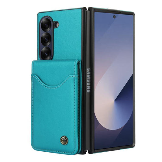 For Samsung Galaxy Z Fold5 AwQuer RFID Vertical Flip Card Bag Holder Leather Phone Case(Green) - Galaxy Z Fold5 Cases by Awquer | Online Shopping UK | buy2fix