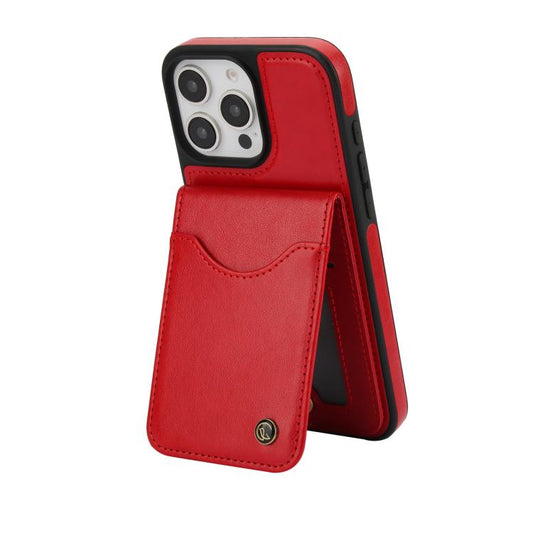 For iPhone 16 Pro Max AwQuer Vertical Flip Card Bag Holder Leather Phone Case(Red) by Awquer