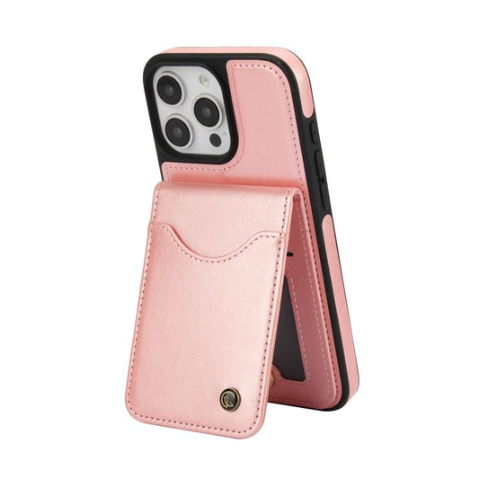 For iPhone 16 Pro Max AwQuer Vertical Flip Card Bag Holder Leather Phone Case(Rose Gold) by Awquer
