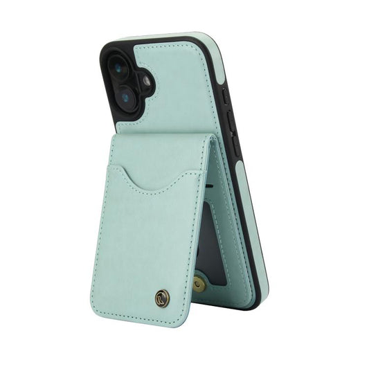 For iPhone 16 Plus AwQuer Vertical Flip Card Bag Holder Leather Phone Case(Green) by Awquer