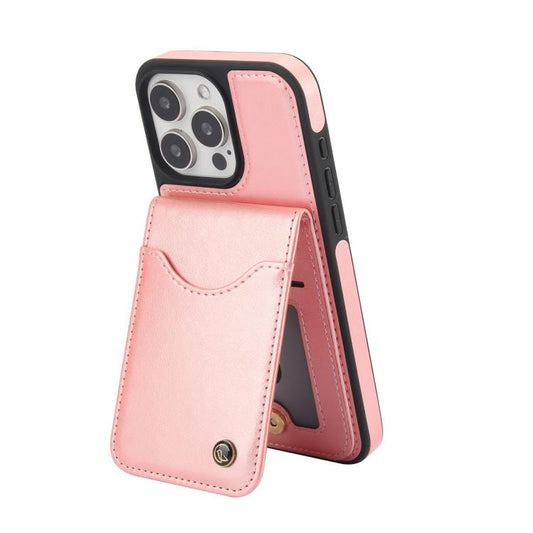 For iPhone 13 Pro AwQuer Vertical Flip Card Bag Holder Leather Phone Case(Rose Gold) - iPhone 13 Pro Cases by Awquer | Online Shopping UK | buy2fix