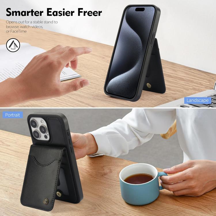 For iPhone 12 Pro Max AwQuer Vertical Flip Card Bag Holder Leather Phone Case(Black) - iPhone 12 Pro Max Cases by Awquer | Online Shopping UK | buy2fix