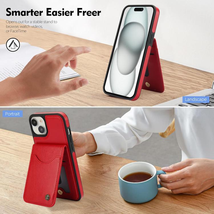 For iPhone 11 AwQuer Vertical Flip Card Bag Holder Leather Phone Case(Red) - iPhone 11 Cases by Awquer | Online Shopping UK | buy2fix