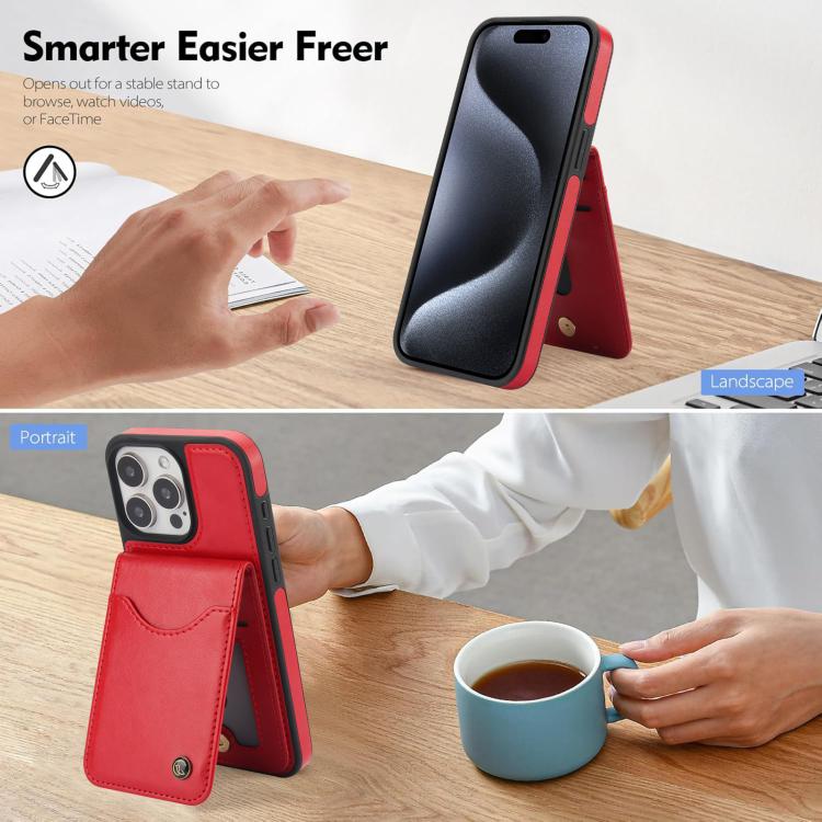 For iPhone 11 Pro AwQuer Vertical Flip Card Bag Holder Leather Phone Case(Red) - iPhone 11 Pro Cases by Awquer | Online Shopping UK | buy2fix
