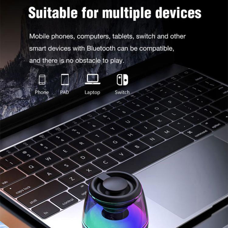 M2 Portable RGB Light Smart Bluetooth Speaker Magnetic Speaker Phone Holder(Black) - Mini Speaker by buy2fix | Online Shopping UK | buy2fix