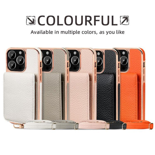 For iPhone 15 Pro VIETAO Litchi Texture Wallet PU Phone Case with Lanyard(White) - iPhone 15 Pro Cases by VIETAO | Online Shopping UK | buy2fix