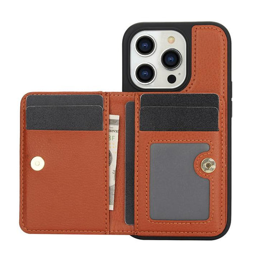 For iPhone 11 Pro AwQuer Horizontal Flip Card Bag Holder Leather Phone Case(Brown) - iPhone 11 Pro Cases by Awquer | Online Shopping UK | buy2fix