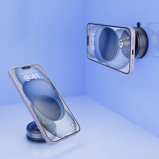 CTT29 Foldable Vacuum Magnetic Suction Cup Phone Holder(Black) - Desktop Holder by buy2fix | Online Shopping UK | buy2fix