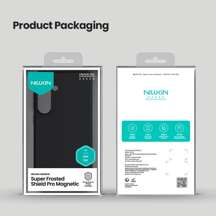 For Samsung Galaxy S25 5G NILLKIN Frosted Shield Pro Magnetic Phone Case(Black) - Galaxy S25 5G Cases by NILLKIN | Online Shopping UK | buy2fix