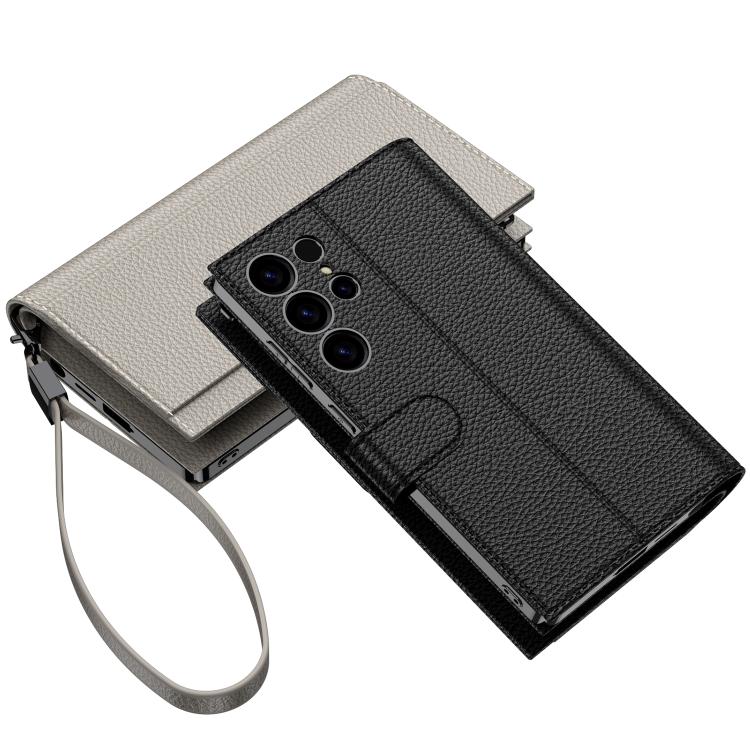 For Samsung Galaxy S23 Ultra 5G GKK Plating Wallet Leather Phone Case(Black) - Galaxy S23 Ultra 5G Cases by GKK | Online Shopping UK | buy2fix