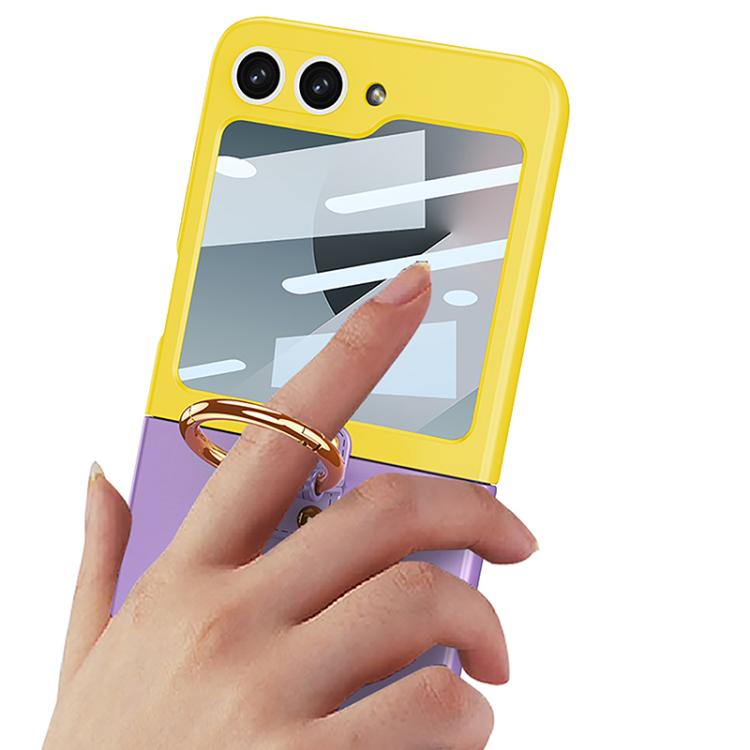 For Samsung Galaxy Z Flip6 / Flip7 FE GKK Integrated Ultra-thin Contrast Color Phone Case with Ring Holder(Purple) - Galaxy Z Flip6 5G Cases by GKK | Online Shopping UK | buy2fix