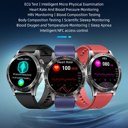 H9 1.43 inch Leather Strap ECG Smart Watch Supports Bluetooth Calls/Smart Voice Assistant(Brown) - Smart Watches by buy2fix | Online Shopping UK | buy2fix