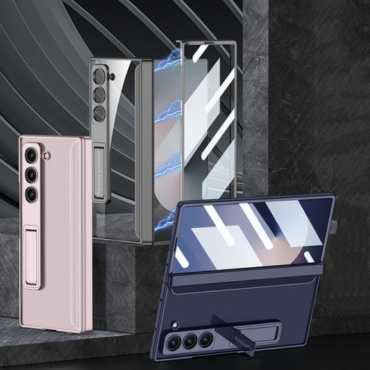 For Samsung Galaxy Z Fold6 GKK Integrated Magnetic Phantom Hinge Phone Case with Holder(Pink) - Galaxy Z Fold6 5G Cases by GKK | Online Shopping UK | buy2fix