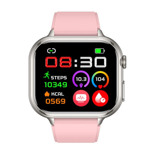 TK17 1.91 inch Horizontal Screen Silicone Strap Smart Watch Supports ECG Electrocardiogram(Pink) - Smart Watches by buy2fix | Online Shopping UK | buy2fix