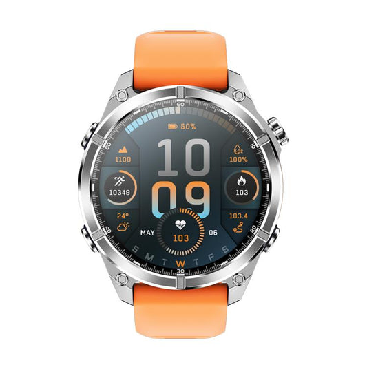 HD300 1.43 inch AMOLED Screen Silicone Strap Sports Smart Watch Supports Blood Oxygen Detection(Orange) - Smart Watches by buy2fix | Online Shopping UK | buy2fix