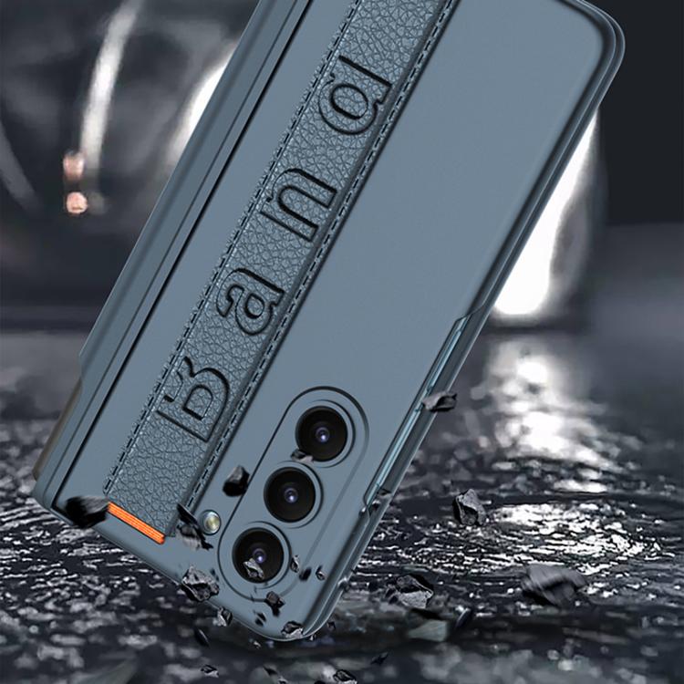 For Samsung Galaxy Z Fold6 GKK Integrated Magnetic Folding Hinge Phone Case with Wrist Strap & Pen Holder(Carbon Fiber) - Galaxy Z Fold6 5G Cases by GKK | Online Shopping UK | buy2fix