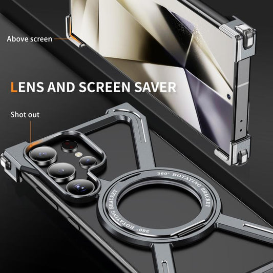 For Samsung Galaxy S23 Ultra 5G Titanium Alloy MagSafe Magnetic Airbag Shockproof Phone Case(Grey) - Galaxy S23 Ultra 5G Cases by buy2fix | Online Shopping UK | buy2fix