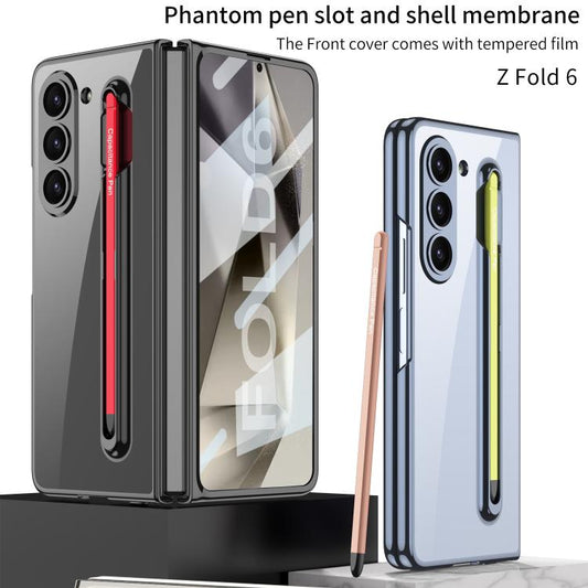 For Samsung Galaxy Z Fold6 GKK Integrated PC Phone Case with Pen Slot, Include Pen(Black+Red) - Galaxy Z Fold6 5G Cases by GKK | Online Shopping UK | buy2fix