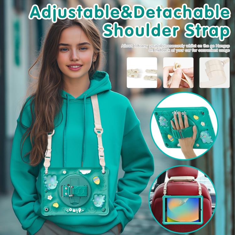 For iPad 10.2 2021 / 2020 / 2019 Dragon Rotation Kickstand Silicone Hybrid PC Tablet Case(Green) - iPad 10.2 Cases by buy2fix | Online Shopping UK | buy2fix