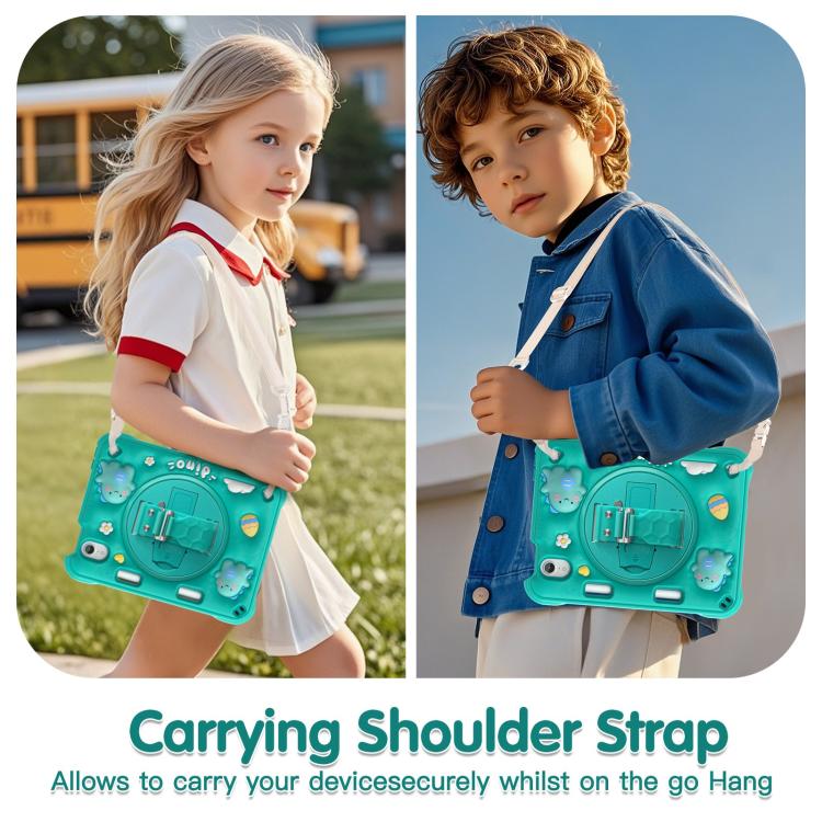 For iPad mini 2024 / mini 6 Dragon Rotation Kickstand Silicone Hybrid PC Tablet Case(Green) - iPad mini 2024 Cases by buy2fix | Online Shopping UK | buy2fix