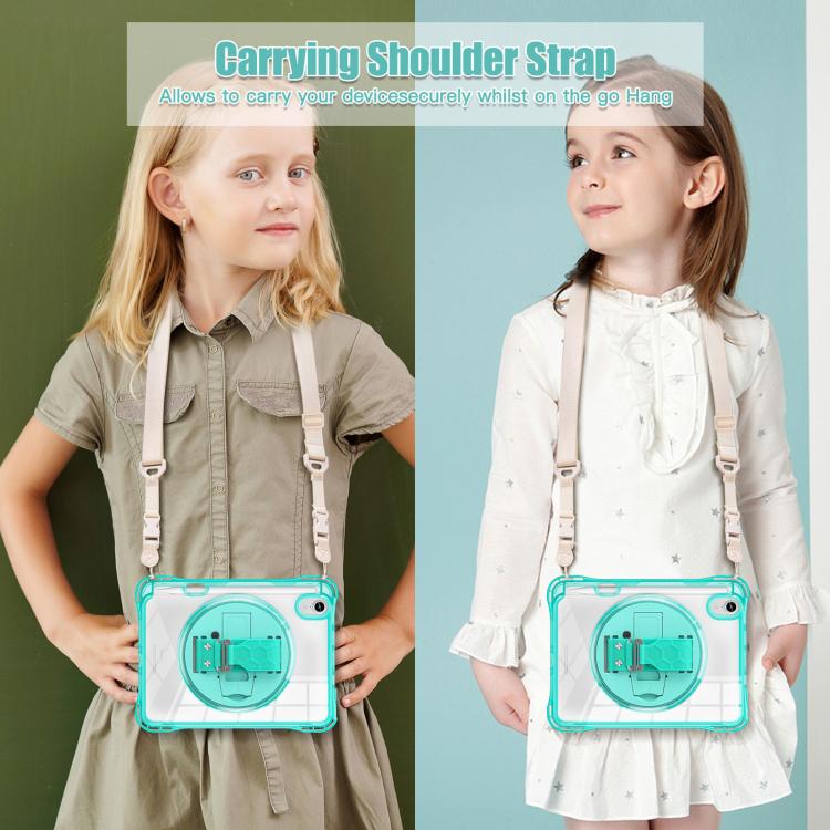 For iPad mini 2024 / mini 6 Rotation Grip Holder TPU Hybrid Clear PC Tablet Case(Light Green) - iPad mini 2024 Cases by buy2fix | Online Shopping UK | buy2fix