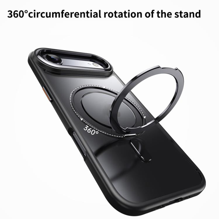 For iPhone Air Frosted 360 Degree MagSafe Magnetic Holder Phone Case(Blue) - iPhone Air Cases by buy2fix | Online Shopping UK | buy2fix