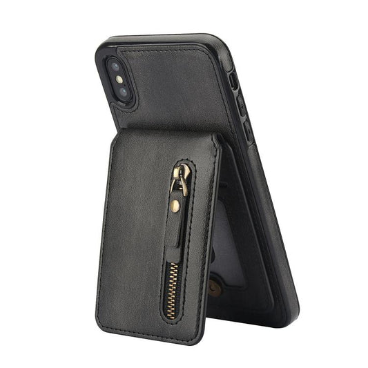 For iPhone XR Zipper Wallet Split MagSafe Leather Back Phone Case(Black) - More iPhone Cases by buy2fix | Online Shopping UK | buy2fix