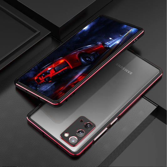 For Samsung Galaxy Note20 Ultra Aluminum Alloy Shockproof Protective Bumper Frame(Black Red) - Galaxy Note20 Ultra Cases by buy2fix | Online Shopping UK | buy2fix