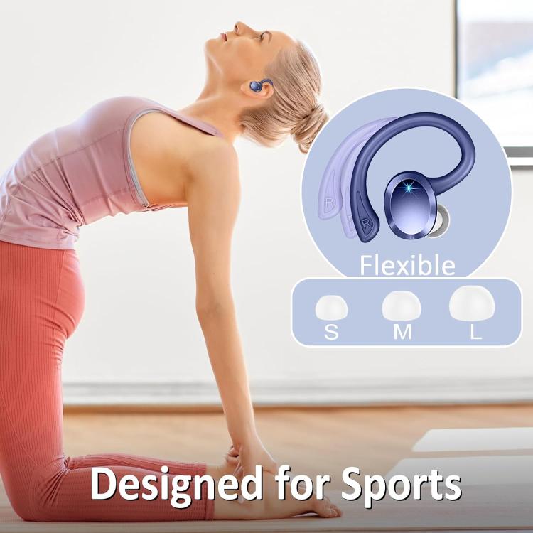 Q38 Ear-mounted LED Digital Display Wireless Bluetooth Earphone(White) - Bluetooth Earphone by buy2fix | Online Shopping UK | buy2fix