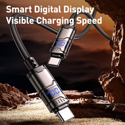 REMAX C01-CC 100W Type-C to Type-C Nylon Braided Data Cable, Length: 1.2m(Black) - USB-C & Type-C Cable by REMAX | Online Shopping UK | buy2fix