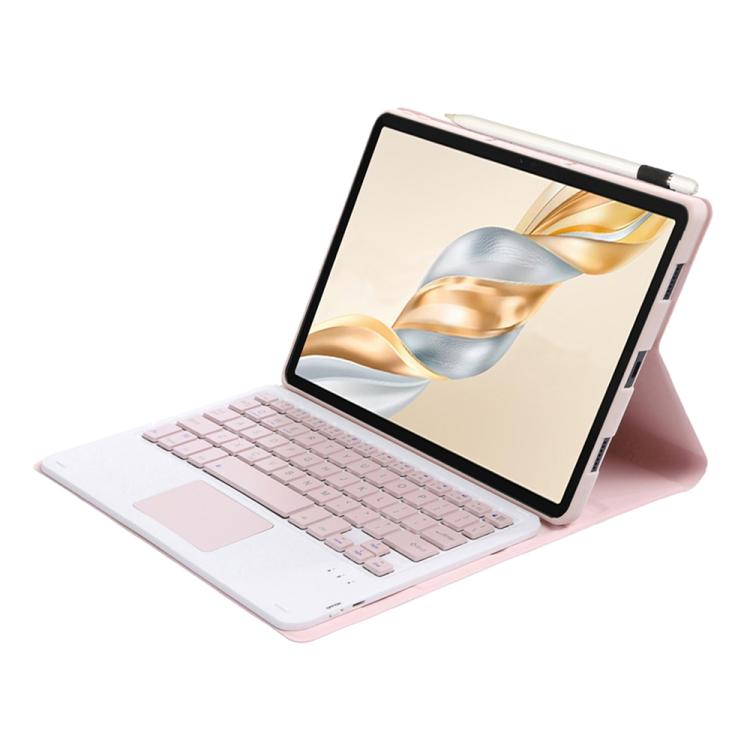 For Honor Pad X9 Pro 11.5 AH28-A Ultra-thin Detachable Bluetooth Keyboard Leather Tablet Case with Touchpad(Pink White) - Huawei Keyboard by buy2fix | Online Shopping UK | buy2fix