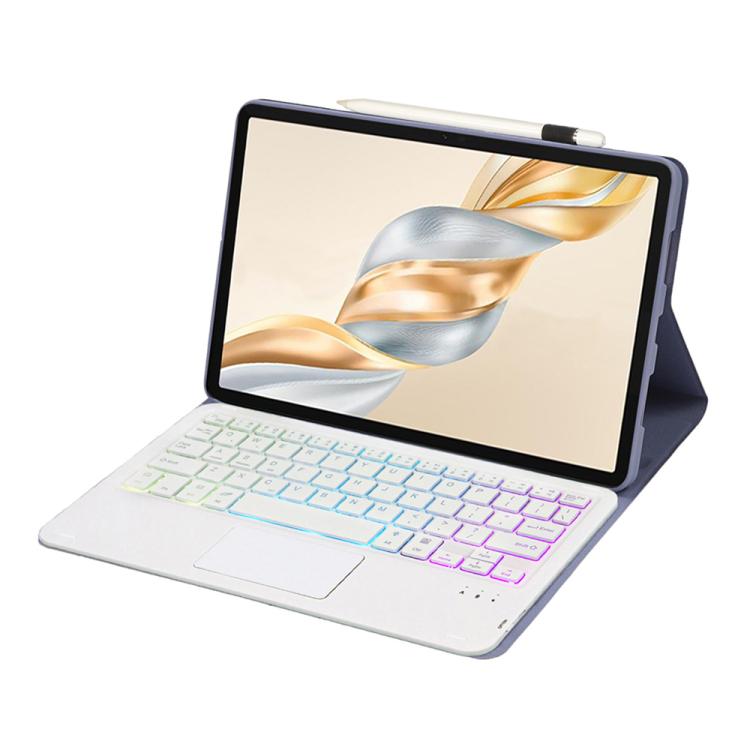 For Honor Pad X9 Pro 11.5 AH28-AS Ultra-thin Detachable Backlight Bluetooth Keyboard Leather Tablet Case with Touchpad(Lavender White) - Huawei Keyboard by buy2fix | Online Shopping UK | buy2fix