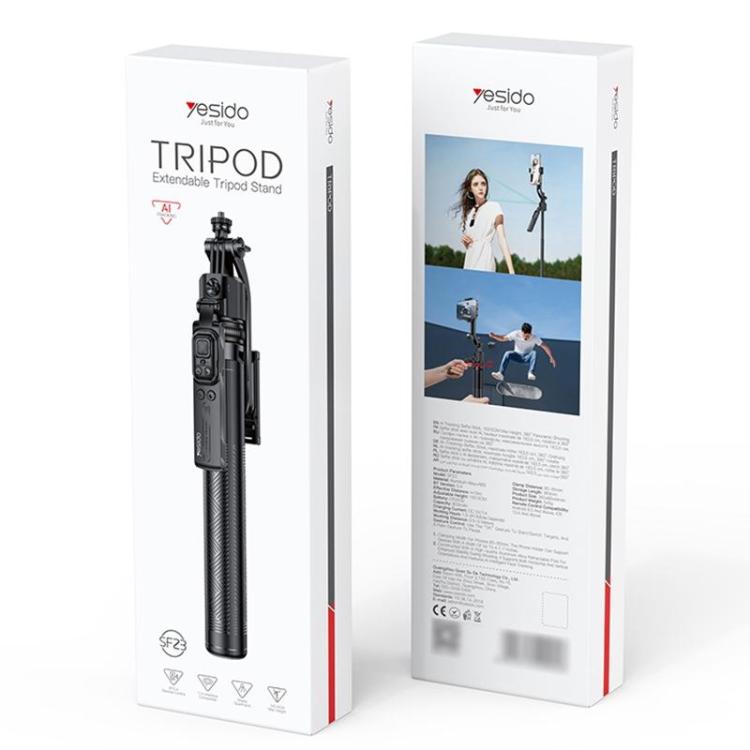 Yesido SF23 Face Tracking Tripod Bluetooth Selfie Stick(Black) - Selfie Sticks by Yesido | Online Shopping UK | buy2fix