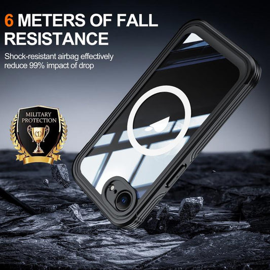 For iPhone 16e RedPepper Tempered Glass MagSafe Phone Case(Black) - iPhone 16e Cases by RedPepper | Online Shopping UK | buy2fix