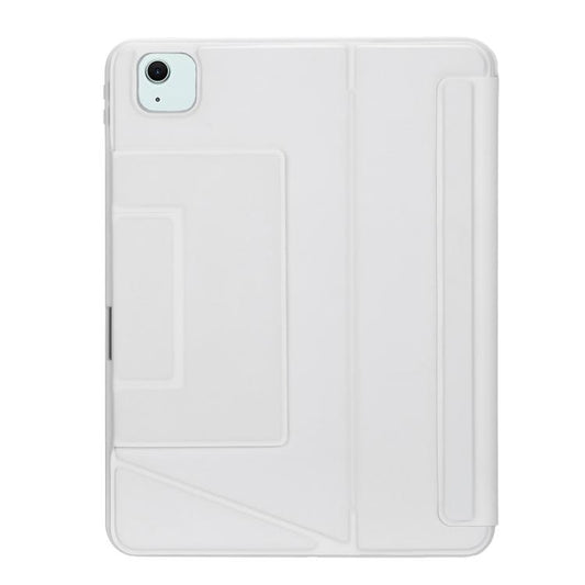 For iPad Air 11 2025 / 2024 / Air 5 / Air 4 Holder Floating Detachable Backlight Keyboard Tablet Leather Case with Touchpad(White) - For iPad Air by buy2fix | Online Shopping UK | buy2fix