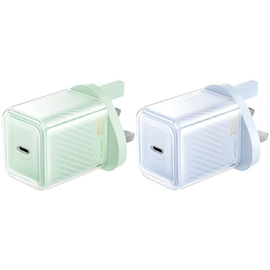 REMAX RP-U91 Jiltry Series 30W PD+QC Type-C GaN Multi-compatible Fast Charger, Plug:UK Plug(Green) - USB Charger by REMAX | Online Shopping UK | buy2fix