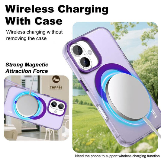 For iPhone 16 IMAK Candy Series Shockproof MagSafe Phone Case(Purple) - iPhone 16 Cases by imak | Online Shopping UK | buy2fix