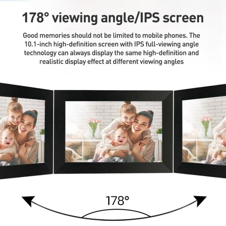xclt1010 10.1 inch IPS Display Honeycomb Pattern WiFi Cloud Photo Frame, RK3126C Quad Core up to 1.5GHz, 1GB+16GB, Plug:US Plug(Black) - 11 inch Below by buy2fix | Online Shopping UK | buy2fix