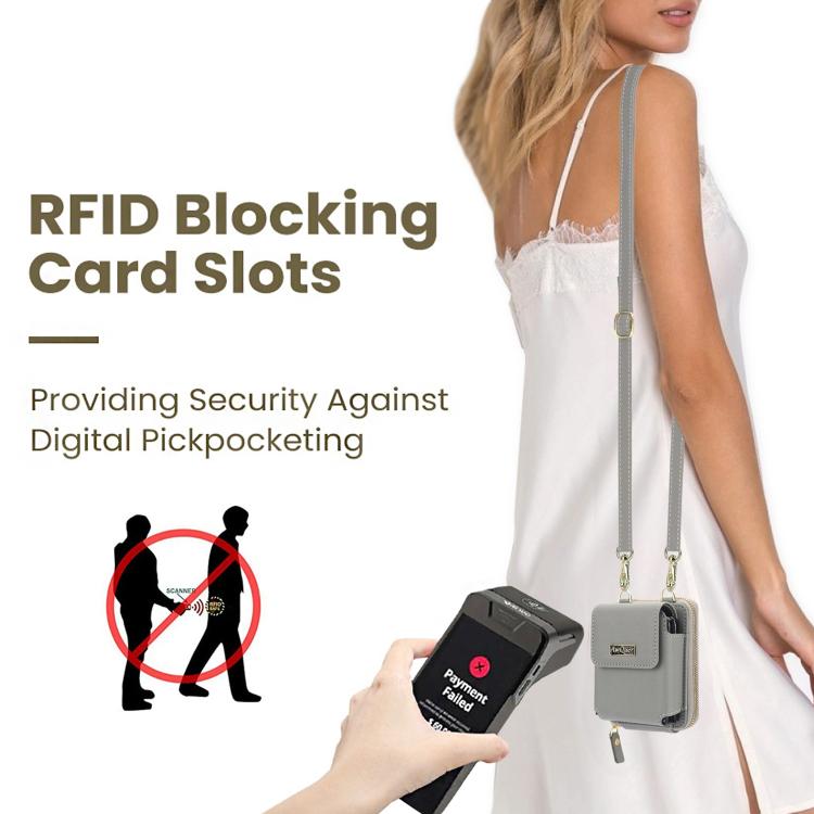 For Samsung Galaxy Z Flip6 /5 /4 /3 AwQuer AW005 Crossbody Folding Phone Leather Bag(Grey) - Galaxy Z Flip6 5G Cases by Awquer | Online Shopping UK | buy2fix