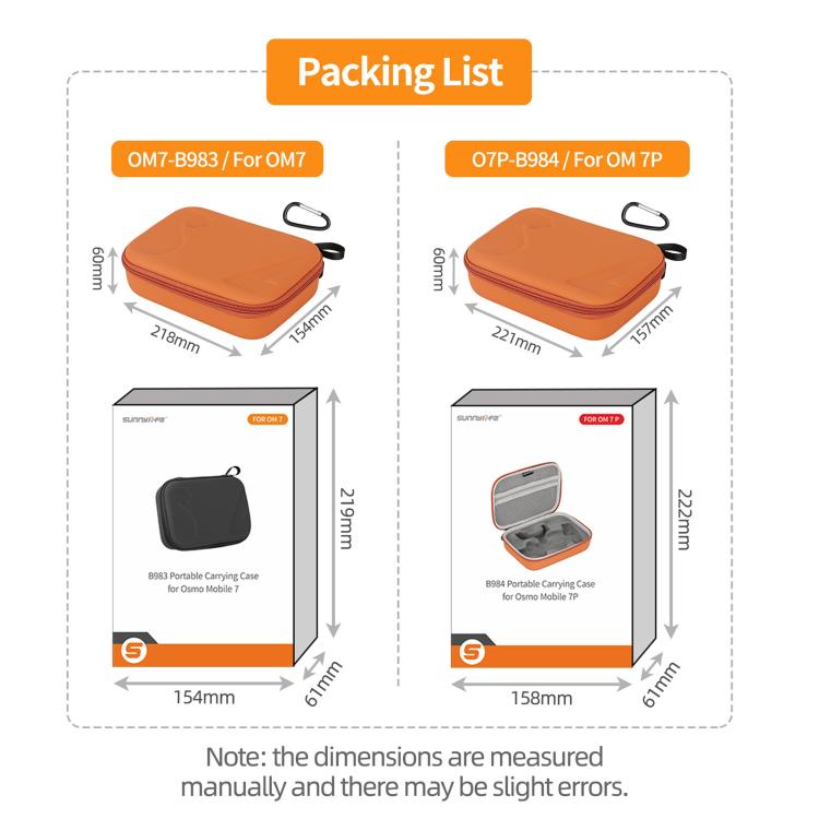 For DJI Osmo Mobile 7 Sunnylife Portable Carrying Case Mini Bag Handbag(Orange) - Backpacks & Bags by Sunnylife | Online Shopping UK | buy2fix
