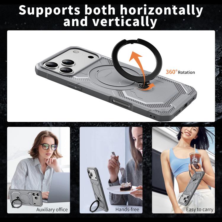 For iPhone 17 Pro Frosted MagSafe Holder Phone Case(Grey) - iPhone 17 Pro Cases by buy2fix | Online Shopping UK | buy2fix