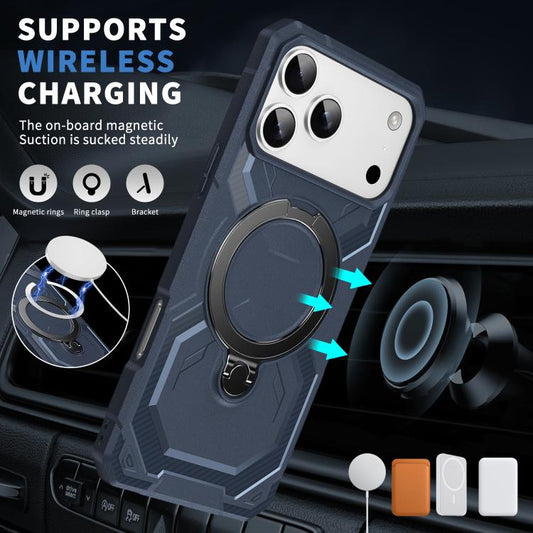 For iPhone 17 Pro Frosted MagSafe Holder Phone Case(Blue) - iPhone 17 Pro Cases by buy2fix | Online Shopping UK | buy2fix